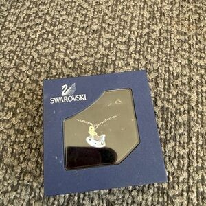 Swarovski Blue Crystal Cat Pendant Necklace